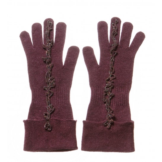 Cashmere Blend Gloves with Handmade Lace Decoration packaged in Signature box